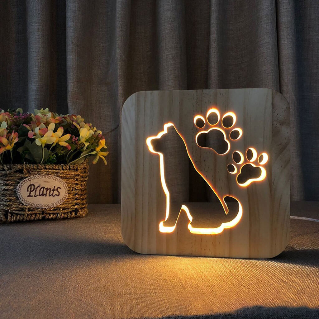 3D Wooden Animal Lamp