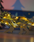 3D Wooden Carved Dinosaur Ornaments