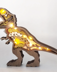 3D Wooden Carved Dinosaur Ornaments