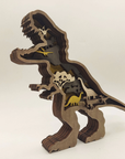 3D Wooden Carved Dinosaur Ornaments