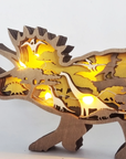 3D Wooden Carved Dinosaur Ornaments