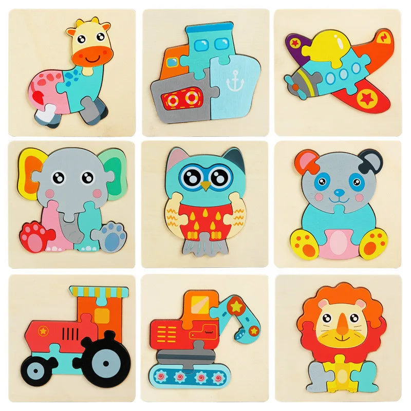 3D Wooden Puzzle - Playful Animal Adventure - Jigsaw Puzzle