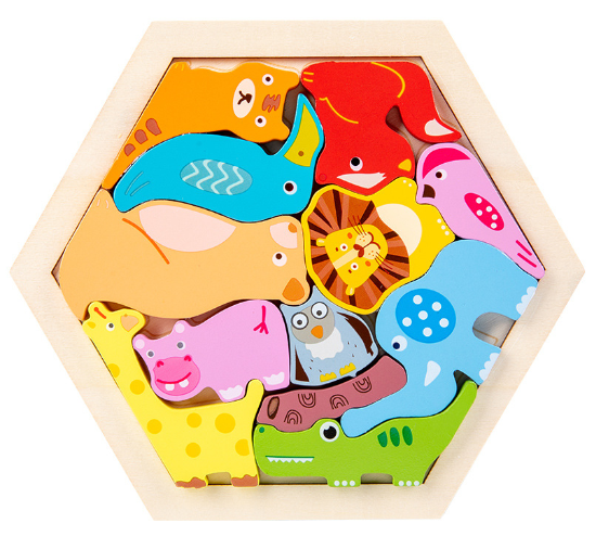 3D Wooden Puzzle Set - Discover Stapel Leer