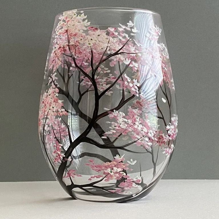 TreeScape – Four Seasons Hand-Painted Tree Wine Glasses