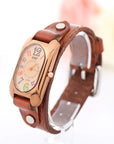 Vintage Leather Quartz Stone Ladies' Watch