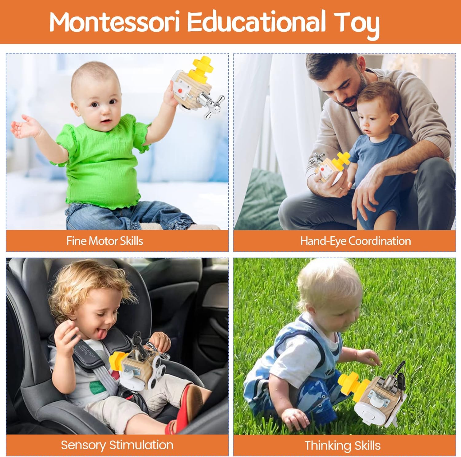 7-in-1 Busy Box - Enhances Cognition and Motor Skills
