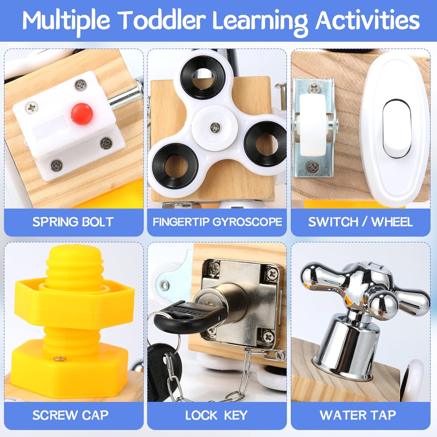 7-in-1 Busy Box - Enhances Cognition and Motor Skills