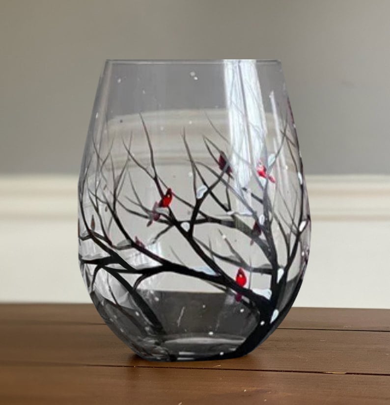 TreeScape – Four Seasons Hand-Painted Tree Wine Glasses