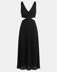 Alana Pleated Cut-Out Midi Dress