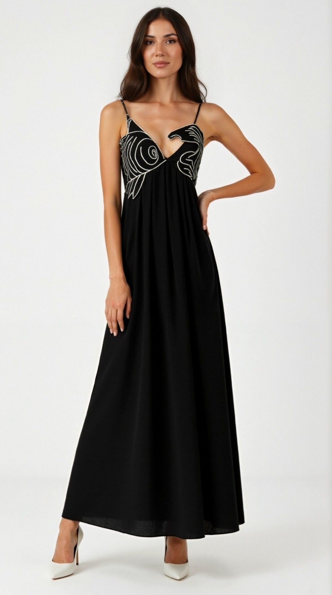 Ember Embroidered Bodice Maxi Dress