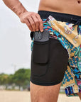 Trendy swim shorts with lining and phone pocket - Cesar