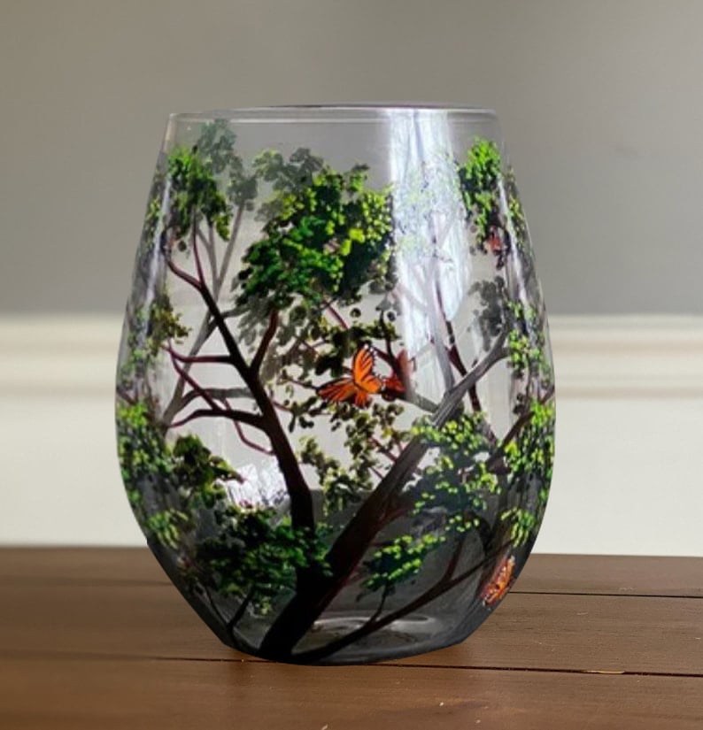 TreeScape – Four Seasons Hand-Painted Tree Wine Glasses