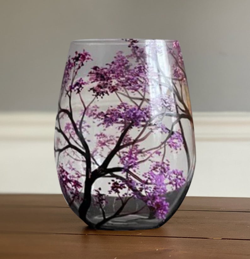 TreeScape – Four Seasons Hand-Painted Tree Wine Glasses