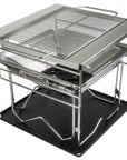 Acecamp Charcoal Barbecue - 35.5 X 35.5 X 33 Centimetres - Removable Grill - Handles - Foldable - Silver