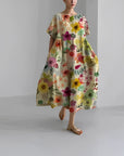 Adelia - Bohemian Dress with Floral Pattern