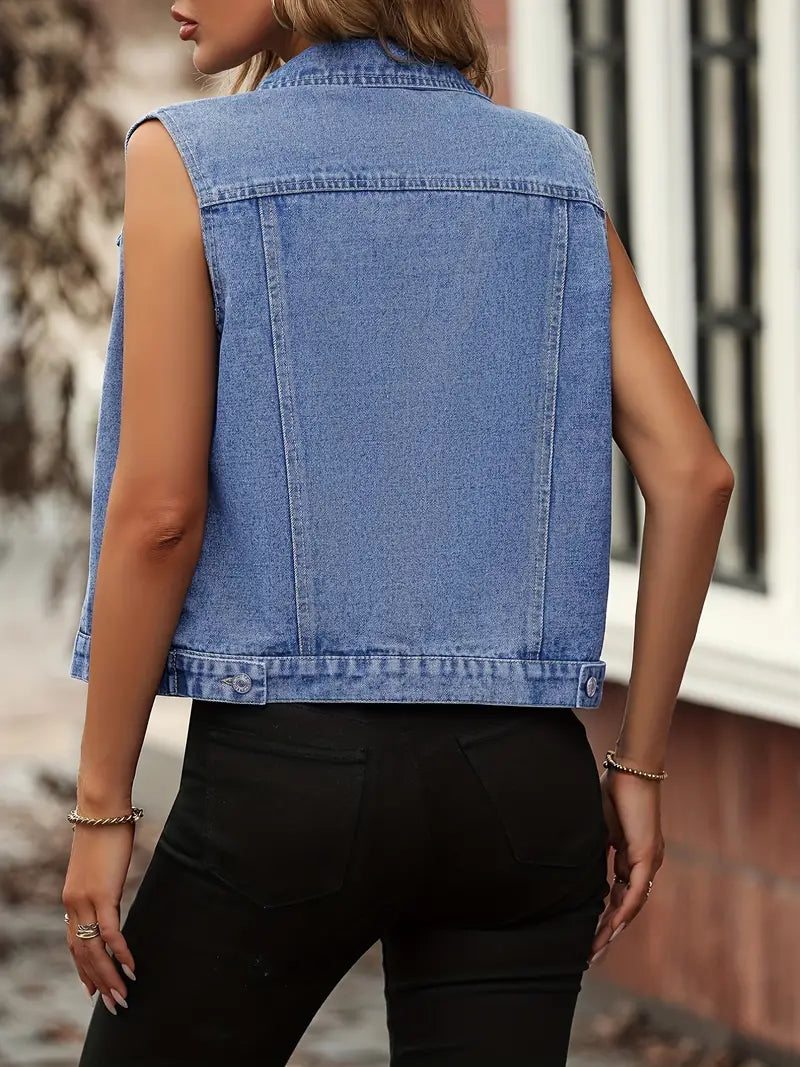 Adelita - Sleeveless Denim Jacket