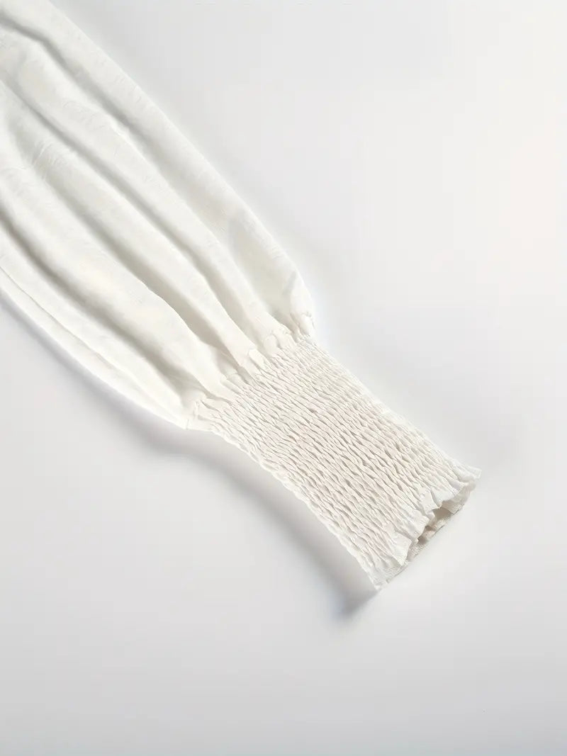 Albina - Ruched Blouse with Lantern Sleeves