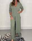 Alejandra - Casual V-Neck Two-Piece Set