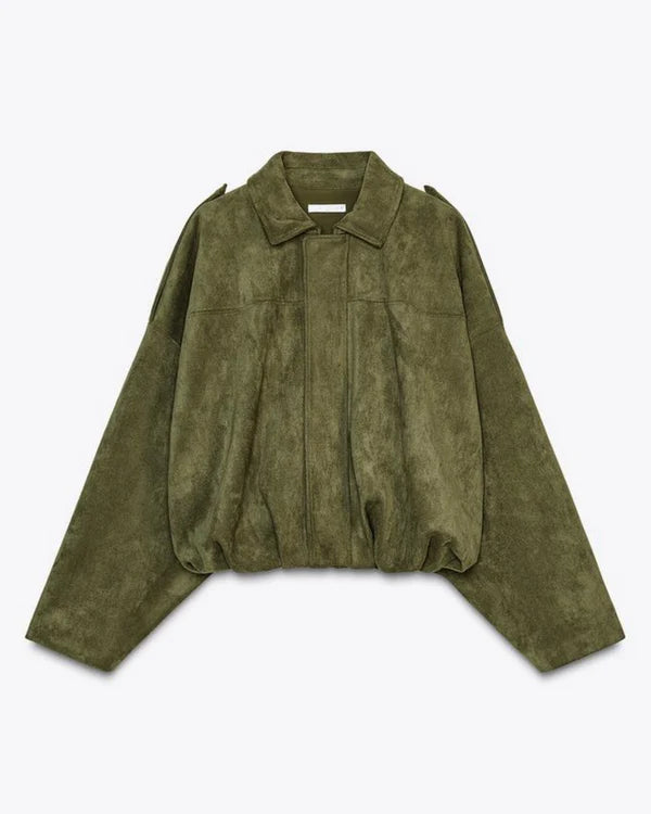 Alena - Suede Bomber Jacket