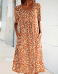 Alisha - Floral Dress with Round Neck