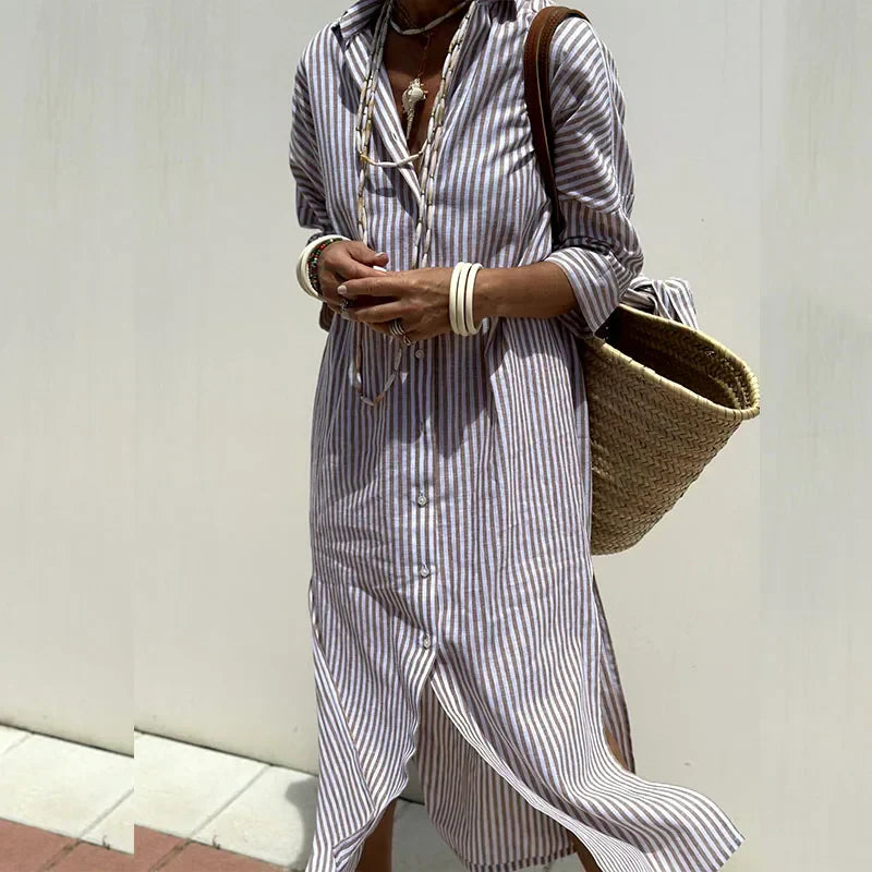 Aliyah - Striped Shirt Dress