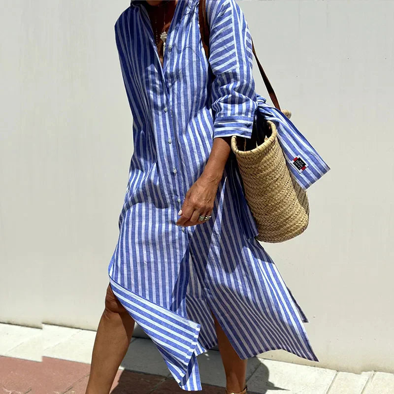 Aliyah - Striped Shirt Dress