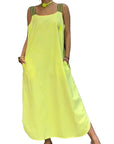 Allyson - Maxi Dress with Wide Straps and Pockets