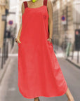 Allyson - Maxi Dress with Wide Straps and Pockets