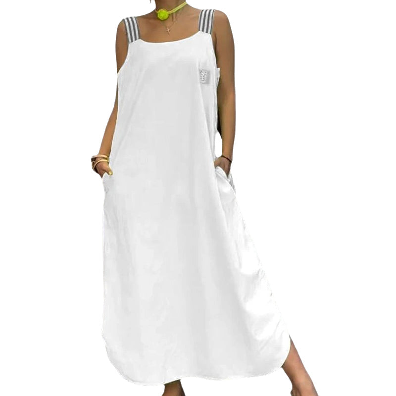 Allyson - Maxi Dress with Wide Straps and Pockets