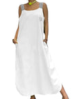 Allyson - Maxi Dress with Wide Straps and Pockets
