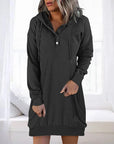Althea - Long casual women's dress with hood
