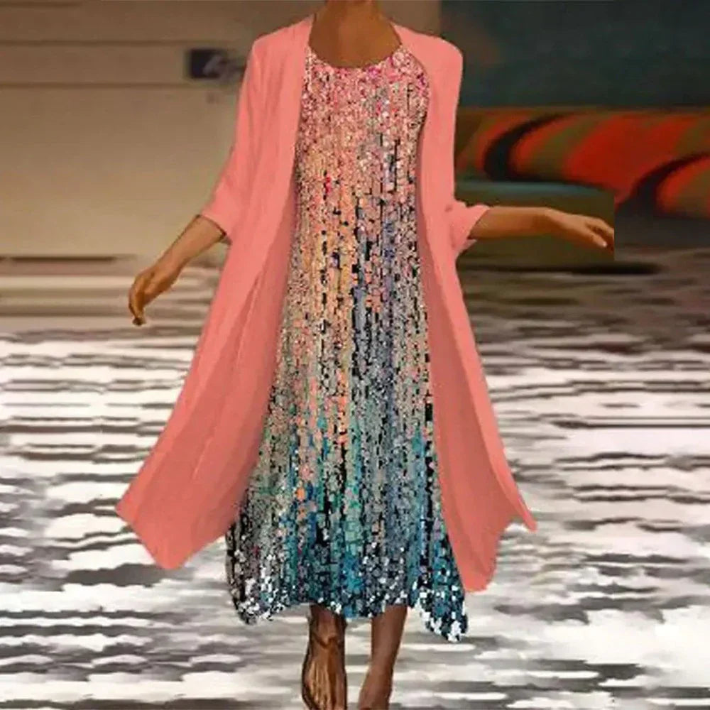 Alwine - Popular Midi Dress with Overlay