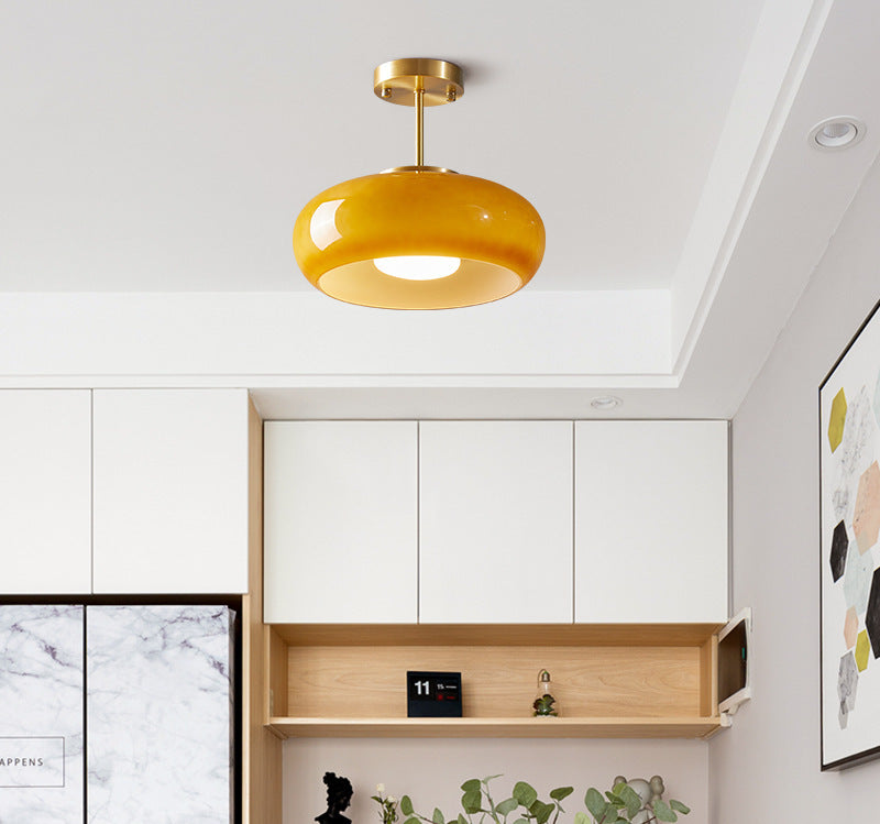 Amber Retro Glass Pendant Light