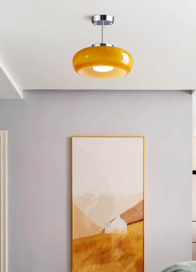 Amber Retro Glass Pendant Light