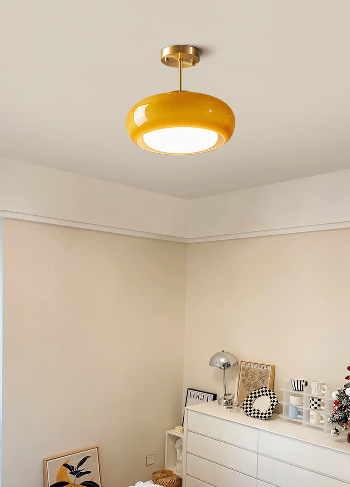 Amber Retro Glass Pendant Light