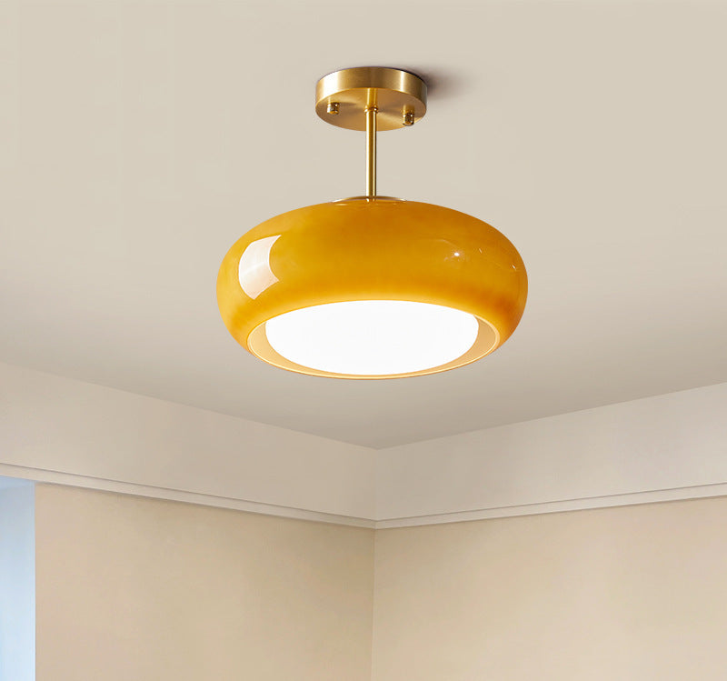 Amber Retro Glass Pendant Light