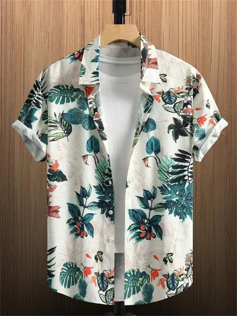 Amich - 3D Floral Print Hawaiian Shirt