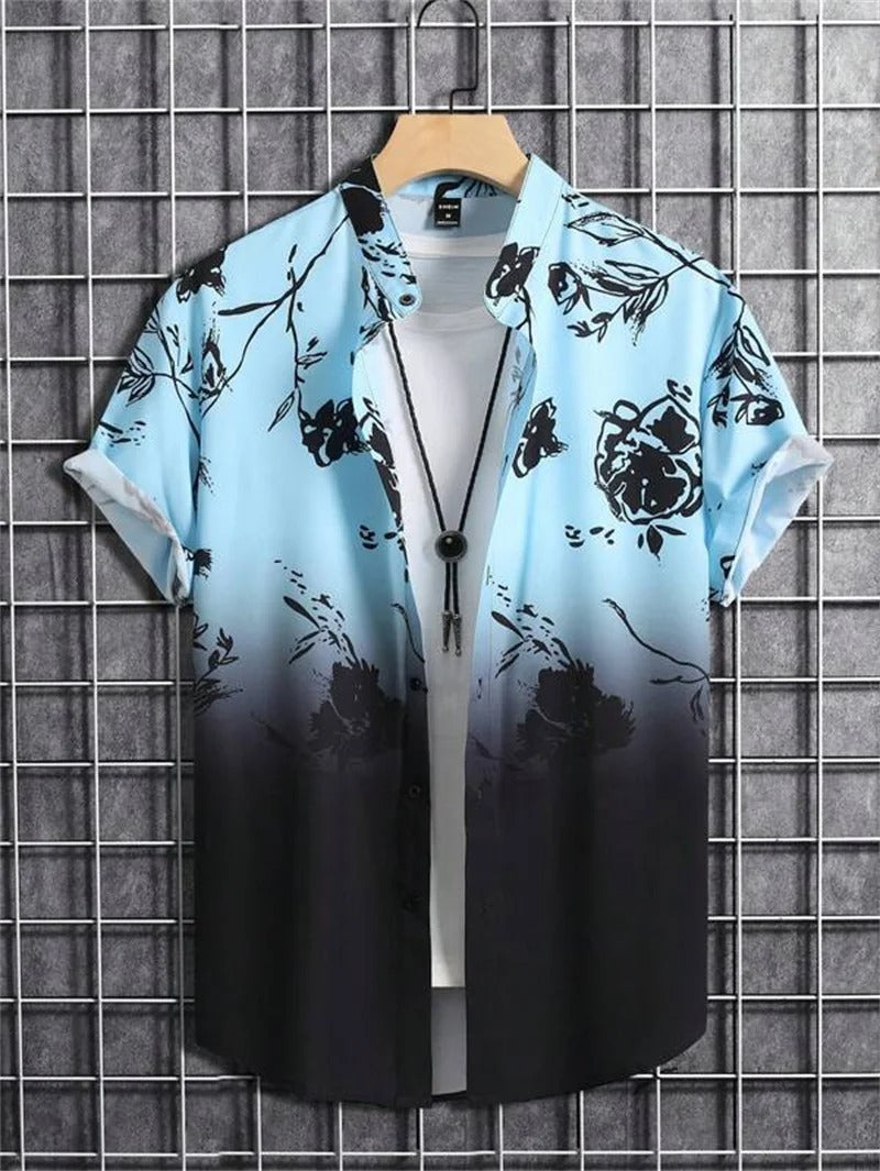 Amich - 3D Floral Print Hawaiian Shirt
