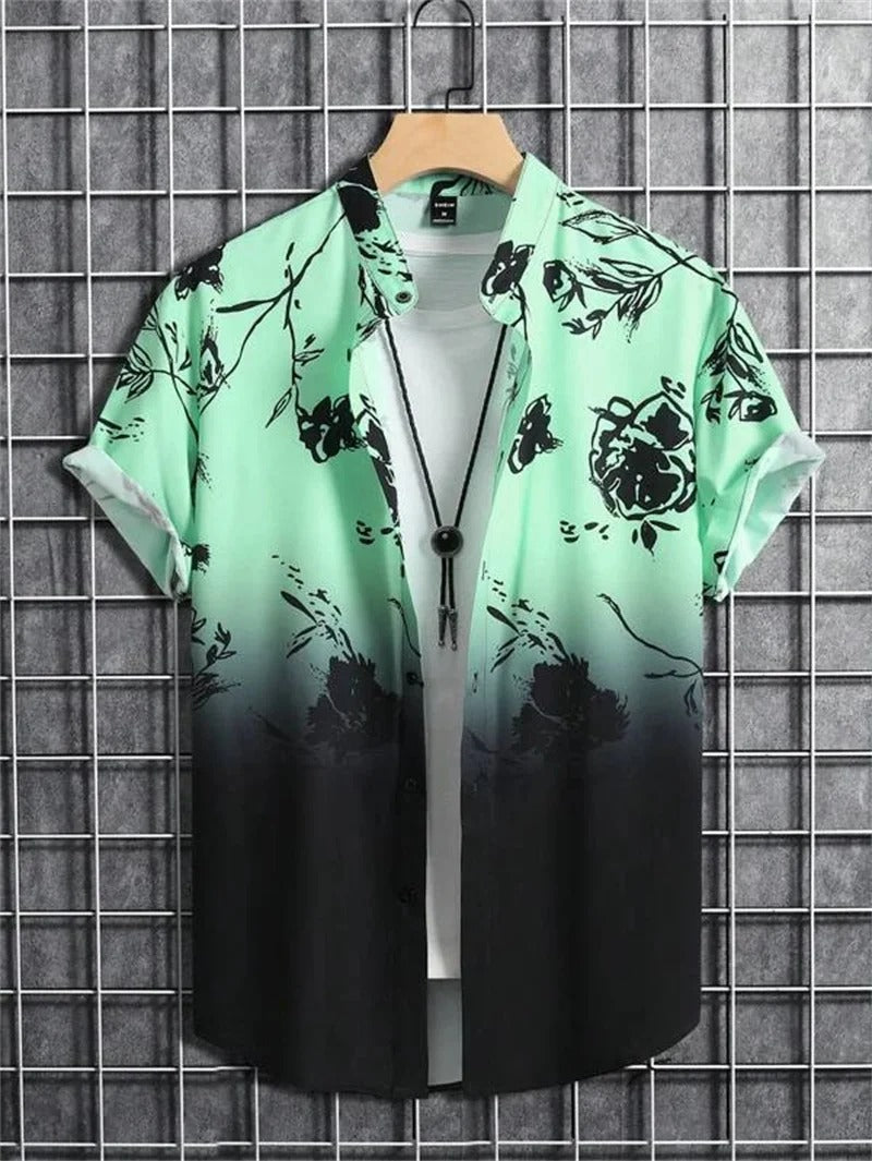 Amich - 3D Floral Print Hawaiian Shirt