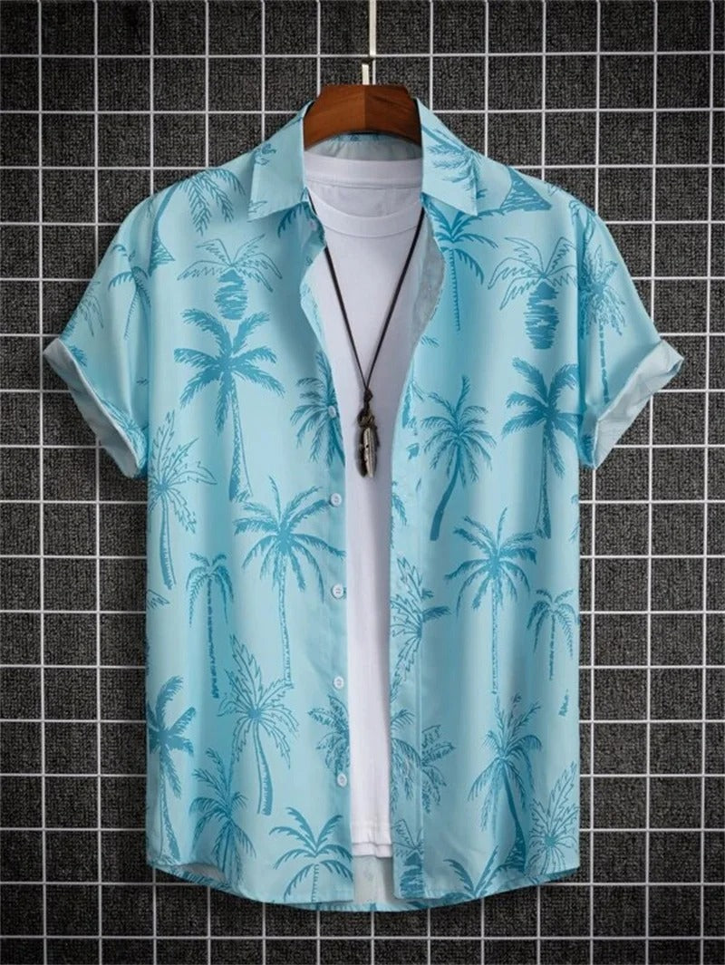 Amich - 3D Floral Print Hawaiian Shirt