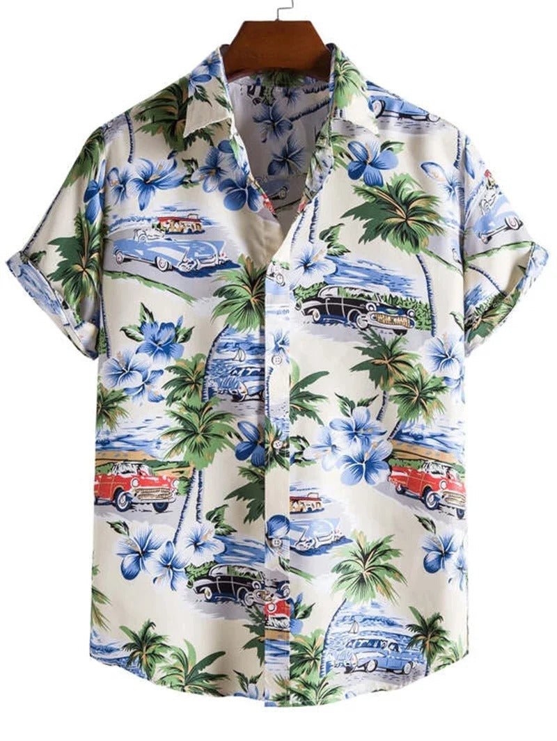 Amich - 3D Floral Print Hawaiian Shirt