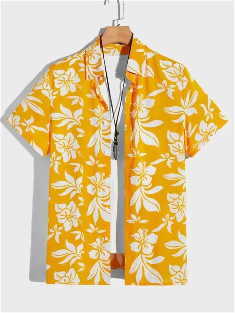 Amich - 3D Floral Print Hawaiian Shirt