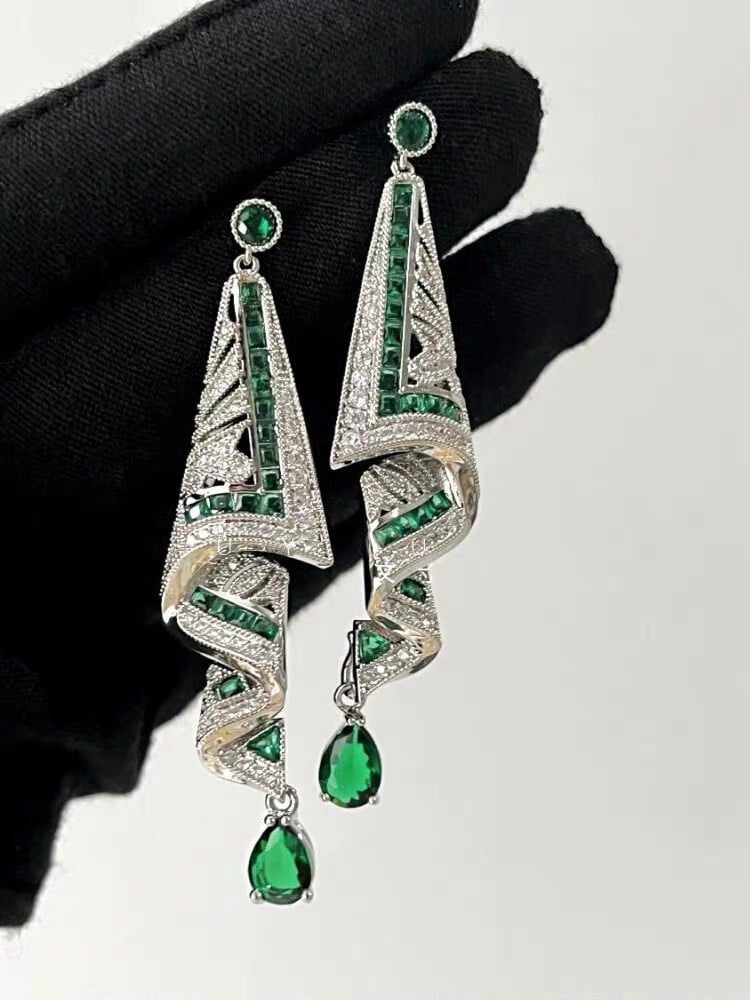 Anastacia – Vintage Earrings Made of Sterling Silver with Gemstones