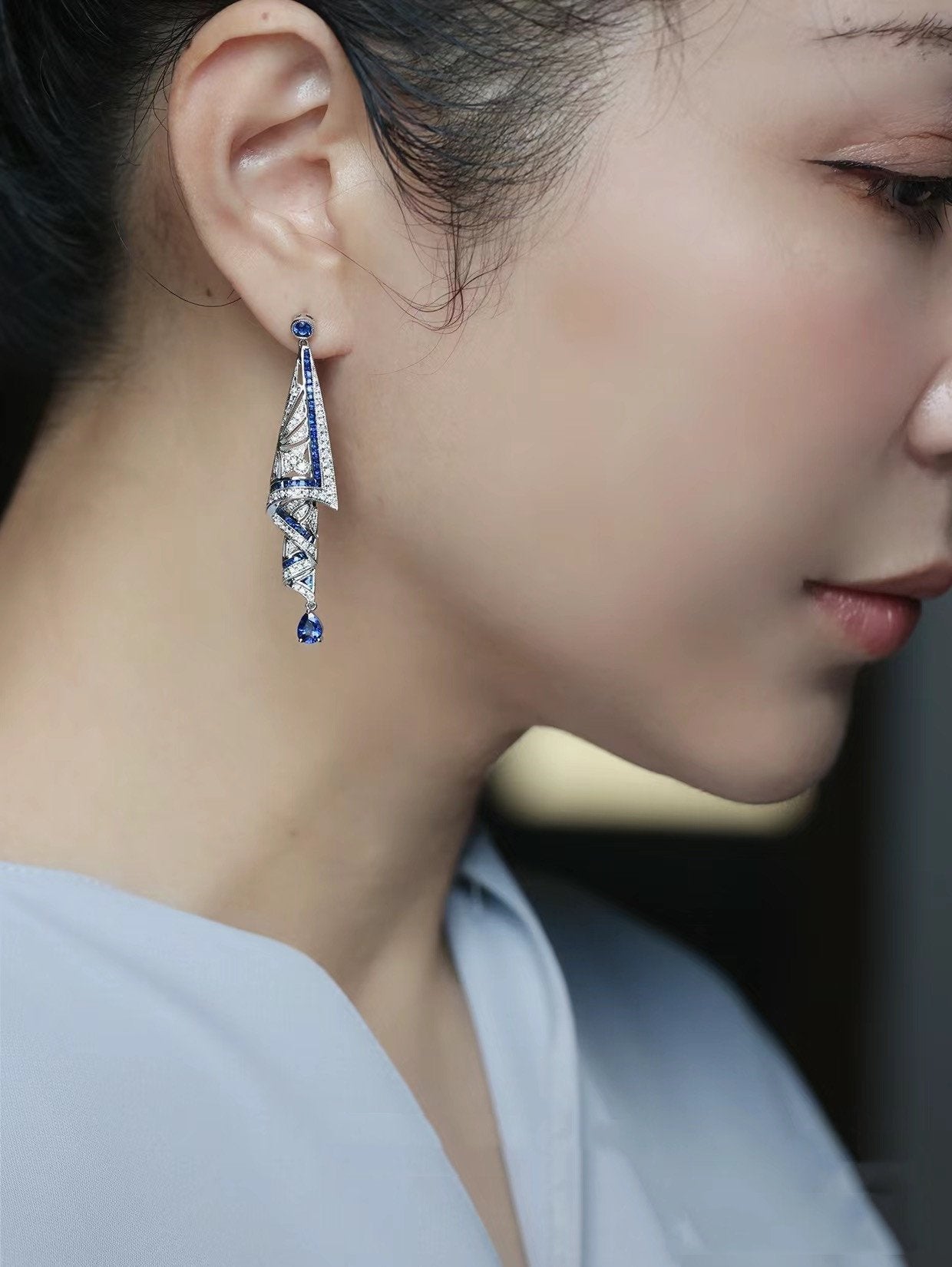 Anastacia – Vintage Earrings Made of Sterling Silver with Gemstones