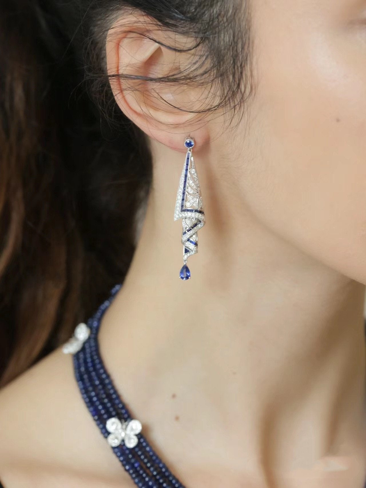 Anastacia – Vintage Earrings Made of Sterling Silver with Gemstones