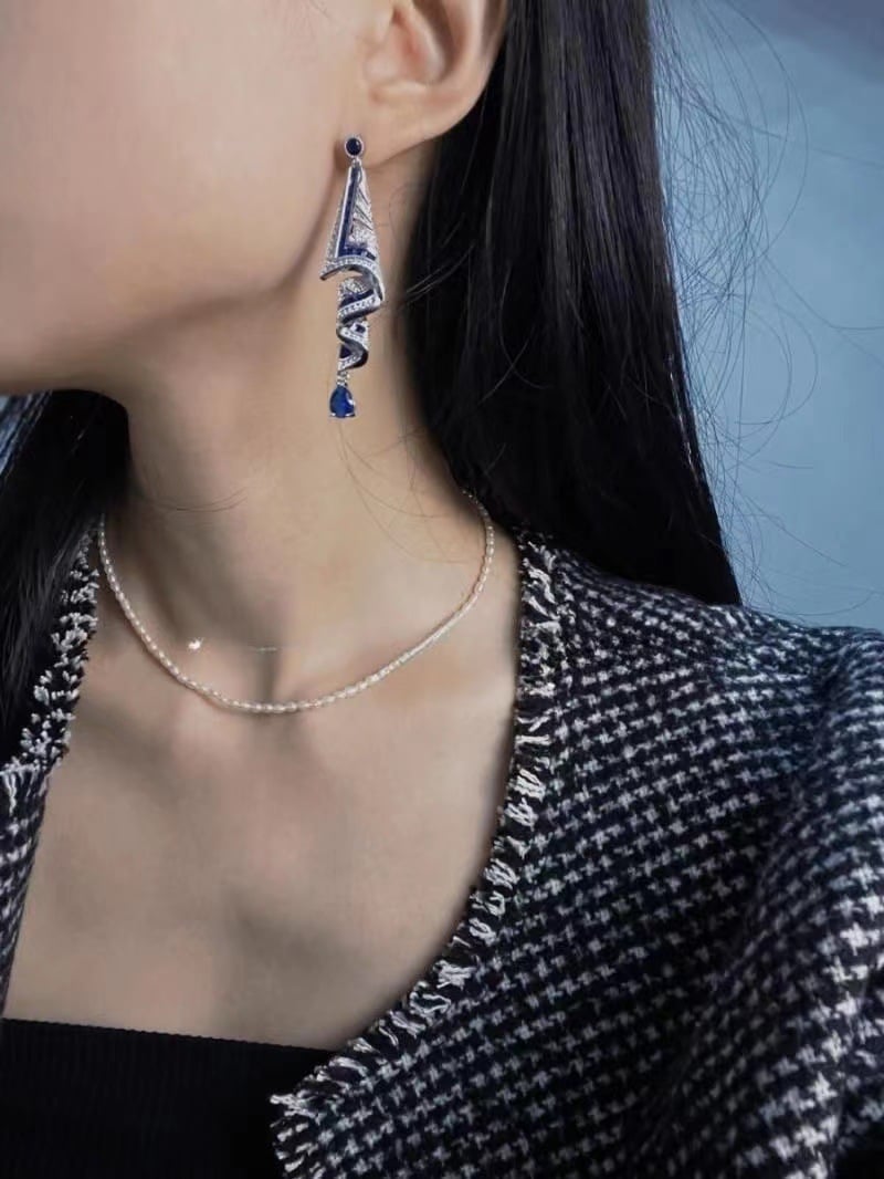 Anastacia – Vintage Earrings Made of Sterling Silver with Gemstones