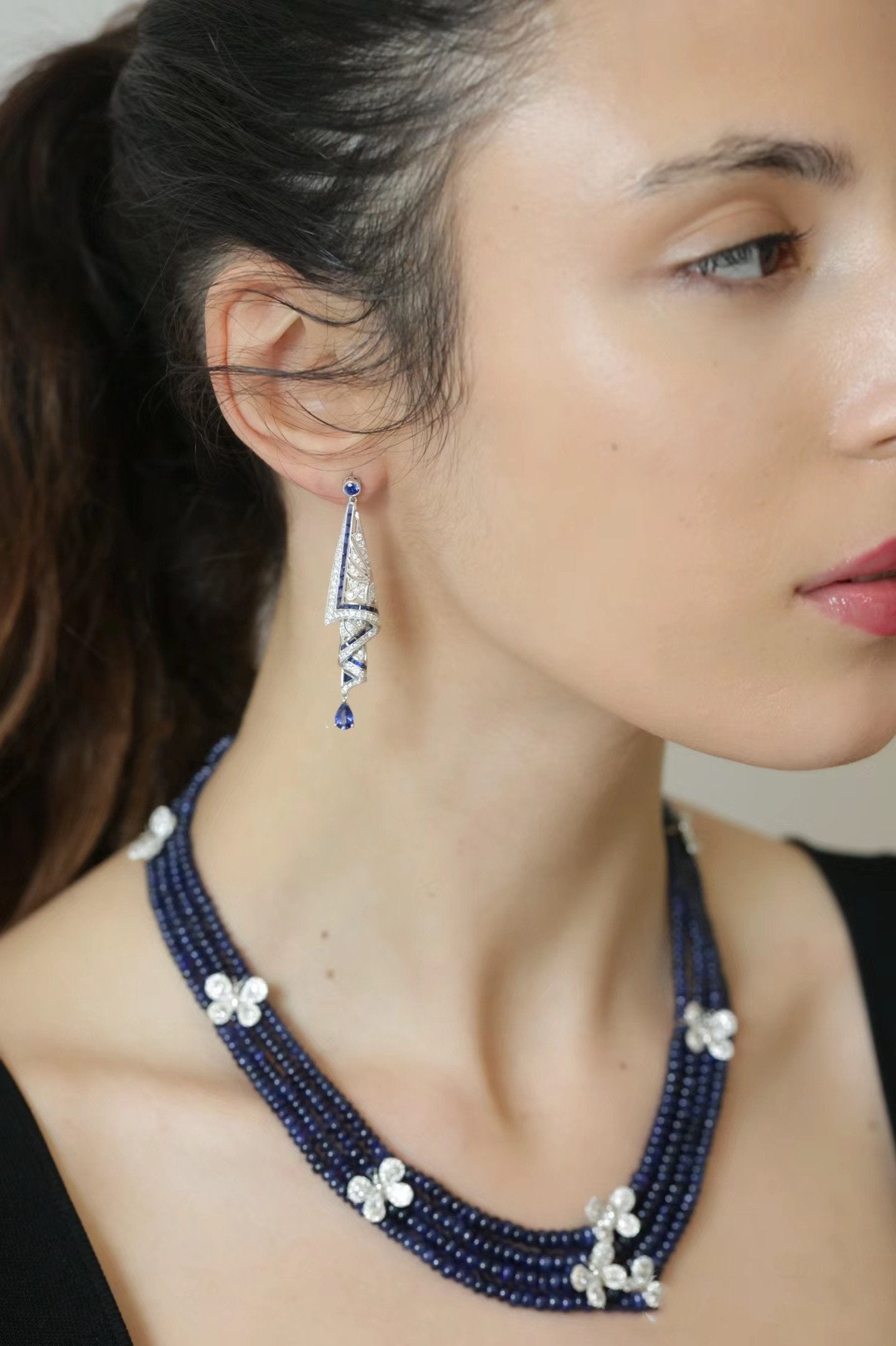 Anastacia – Vintage Earrings Made of Sterling Silver with Gemstones