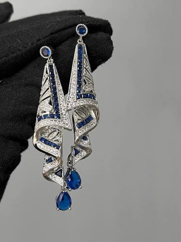 Anastacia – Vintage Earrings Made of Sterling Silver with Gemstones