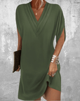 Anelia - Elegant Dress with Half Sleeves and V-Neck
