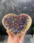 Angel Aura Heart Shaped Rainbow Crystal Cluster